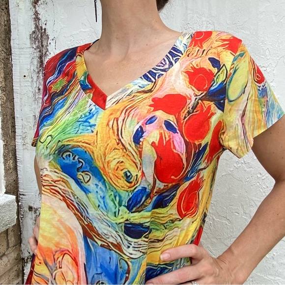 Noracora Long Maxi Peacock Multi Color Double Slit Maxi Dress! - Picture 3 of 10